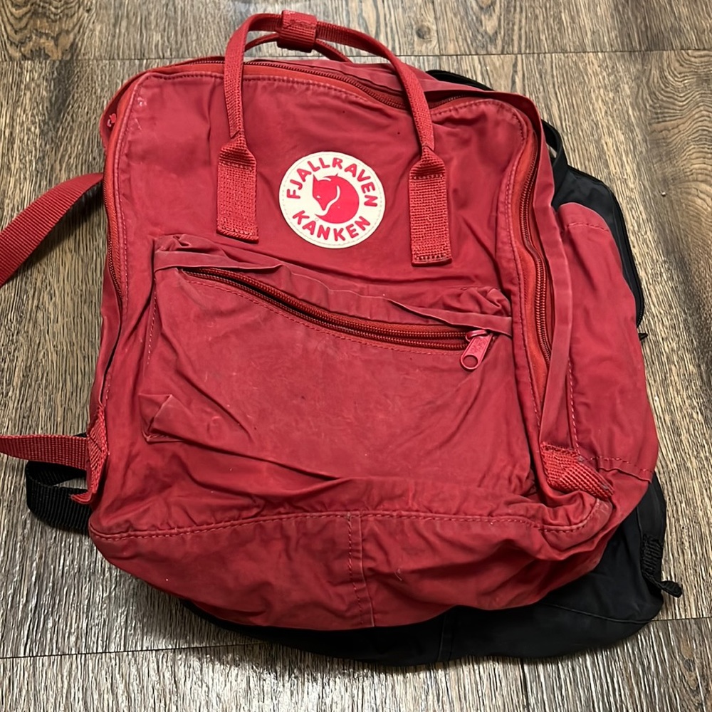 FjallRaven Kanken Everyday Outdoor Backpack - “Ox Red” and “Black”